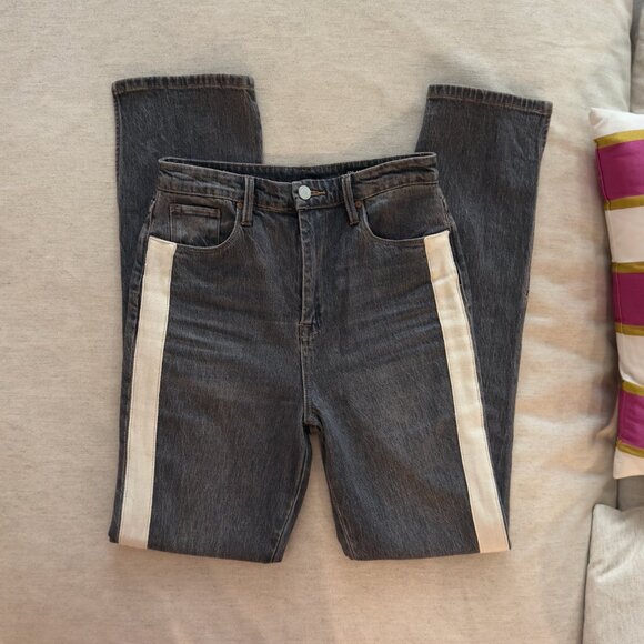 Blank NYC Jeans | Size 27 | Gray Straight Leg Denim With Slit - High Rise Jeans - Picture 6 of 11
